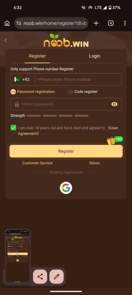 Noob register